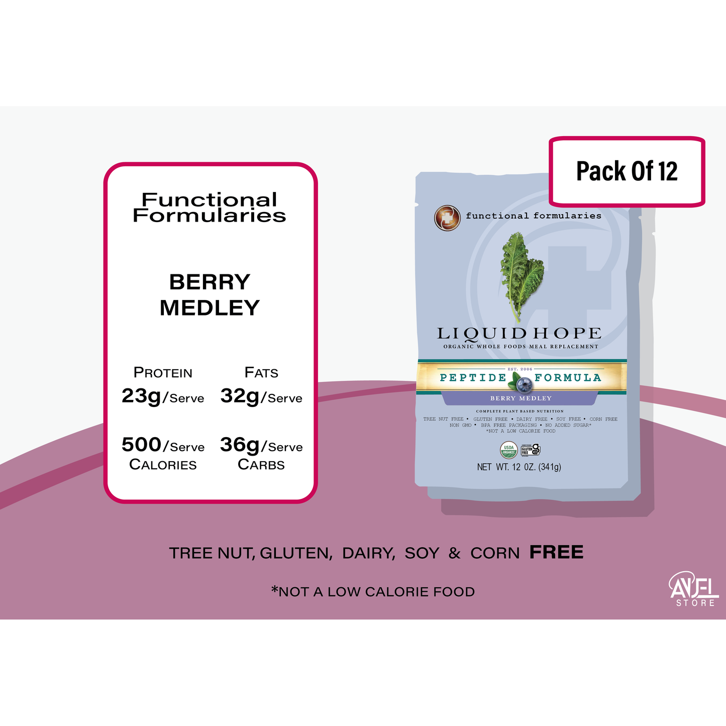 Liquid Hope Peptide Berry Organic Enteral Nutrition 341g