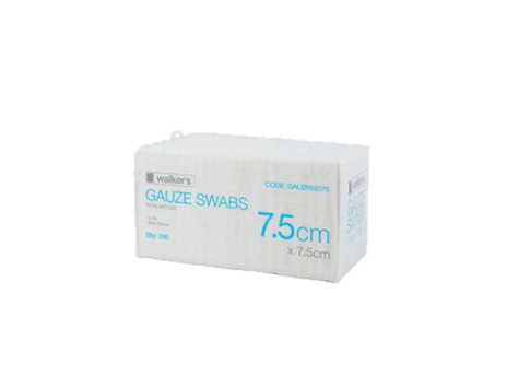 Walker’s 8-Ply WOVEN Gauze Swabs 7.5cm x 7.5cm Pkt 200