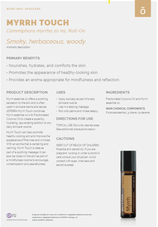 MYRRH TOUCH Commiphora myrrha 10 mL Roll-On - Anjelstore