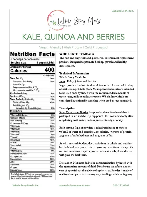 NEW ENTERAL NUTRITION Whole Story Meals Enteral Nutrition - Anjelstore