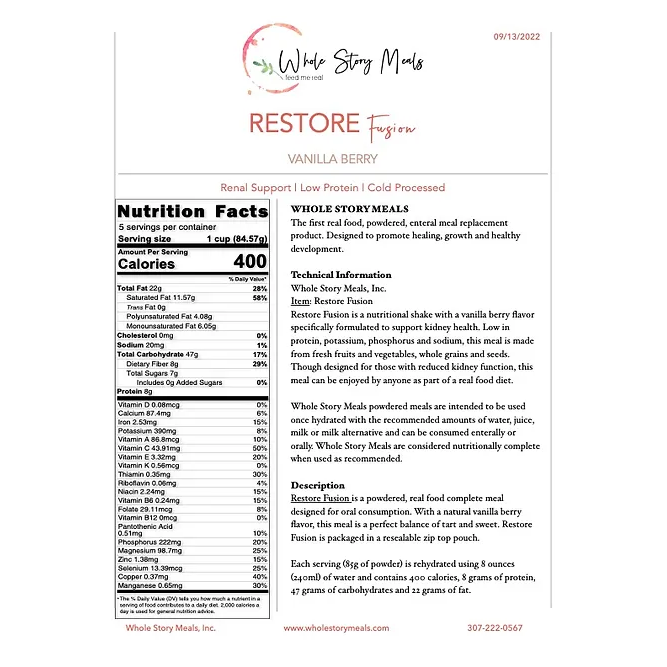 NEW ENTERAL NUTRITION Whole Story Meals Enteral Nutrition - Anjelstore