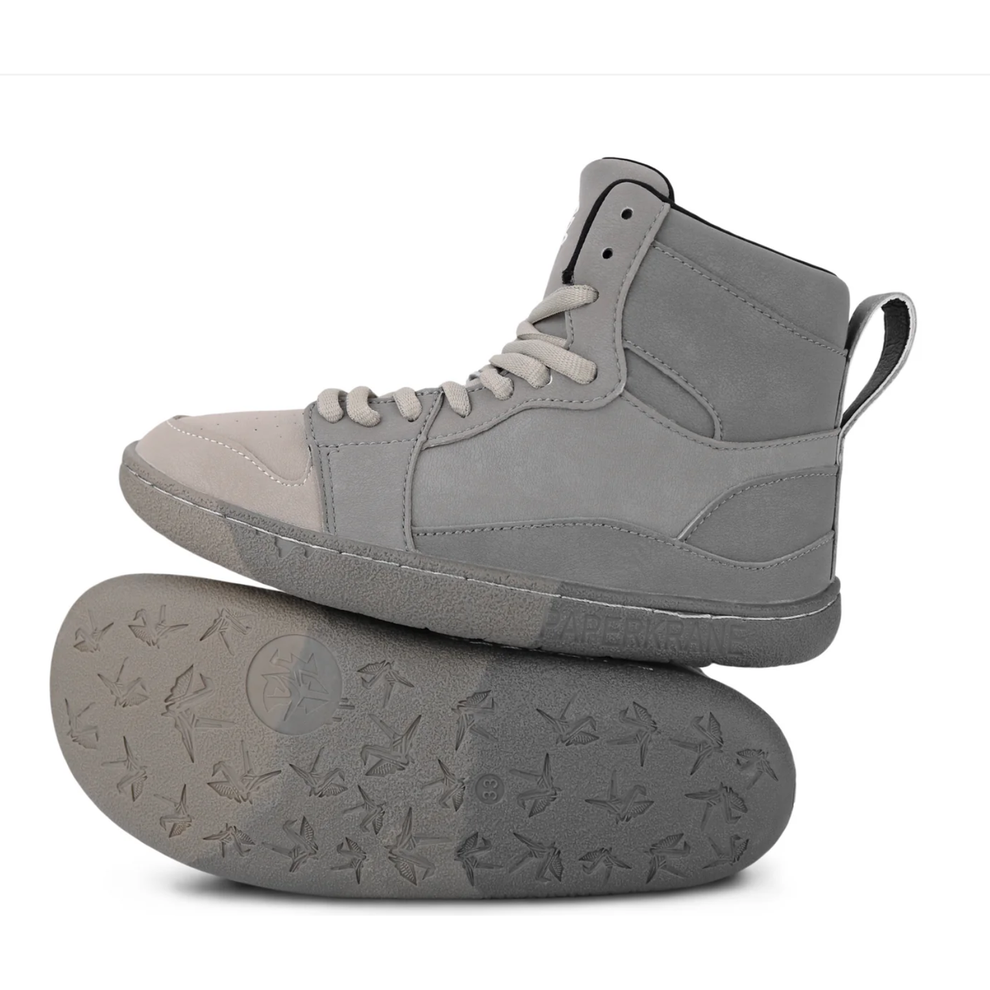PaperKrane Barefoot Comfort Shoe - OMGrey High-Top (Kids) - Anjelstore