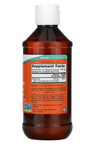 NOW Foods, Liquid Magnesium with Trace Minerals, 8 fl oz (237 ml)