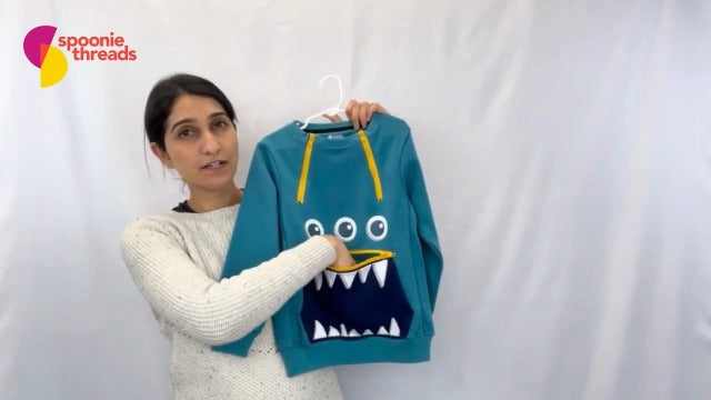 Flower Cone kids sweatshirt with G-Tube Access Tee Size 10 Navy