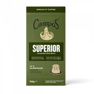 Campos Coffee Pods Packet of 10 - 'Superior' Rich Caramel Blend