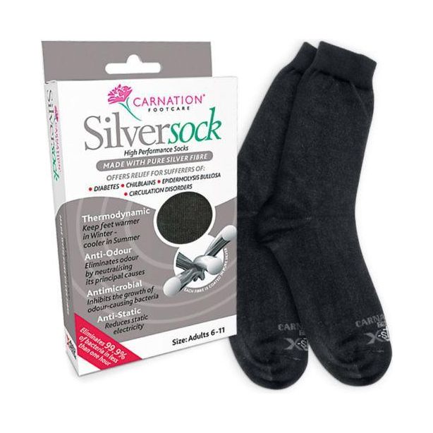Carnation Footcare Silver Anti-Bacterial & Thermodynamic High Performance Socks - Anjelstore