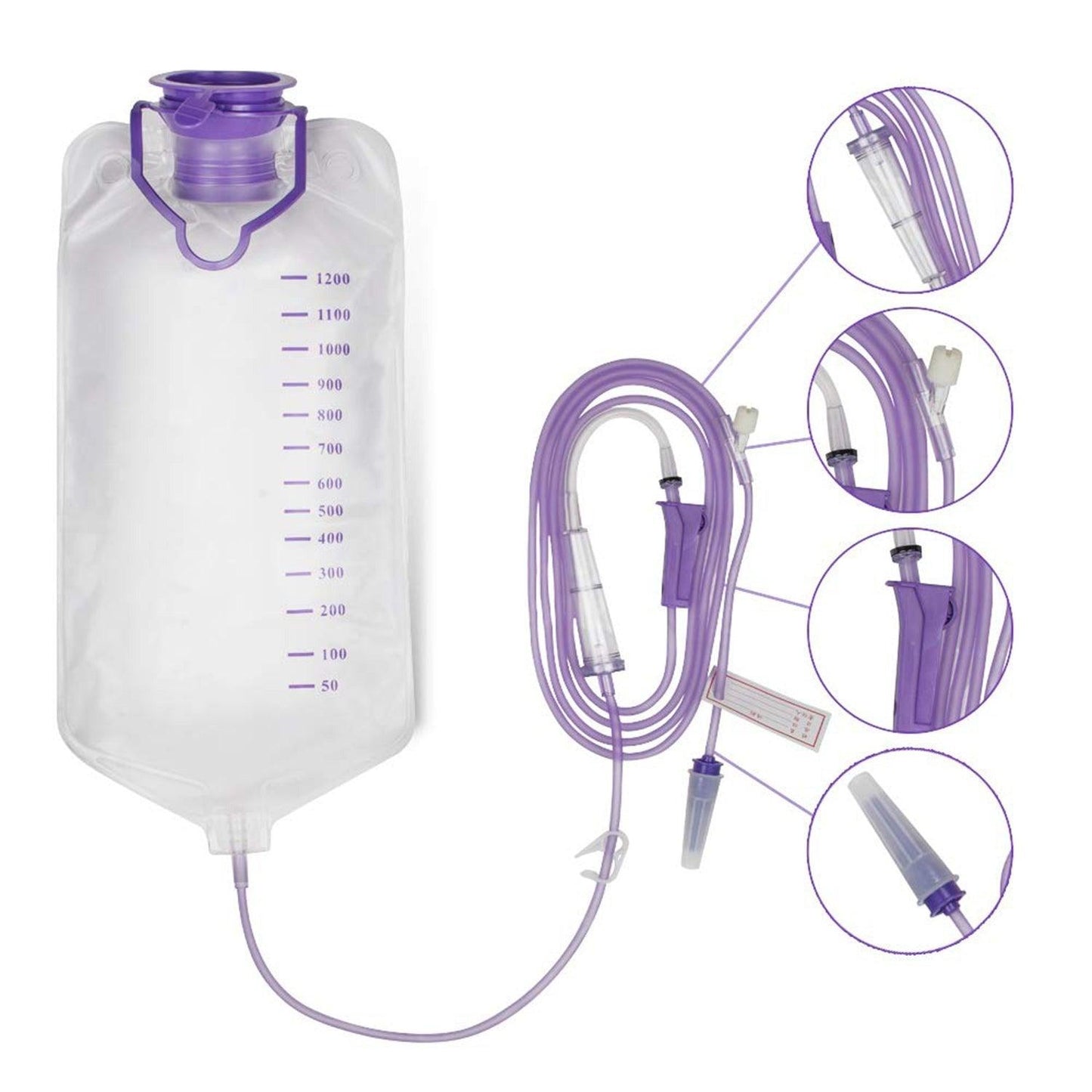 Denshine 1200ml Enteral Delivery Gravity Bag Set- Large Bore - Anjelstore