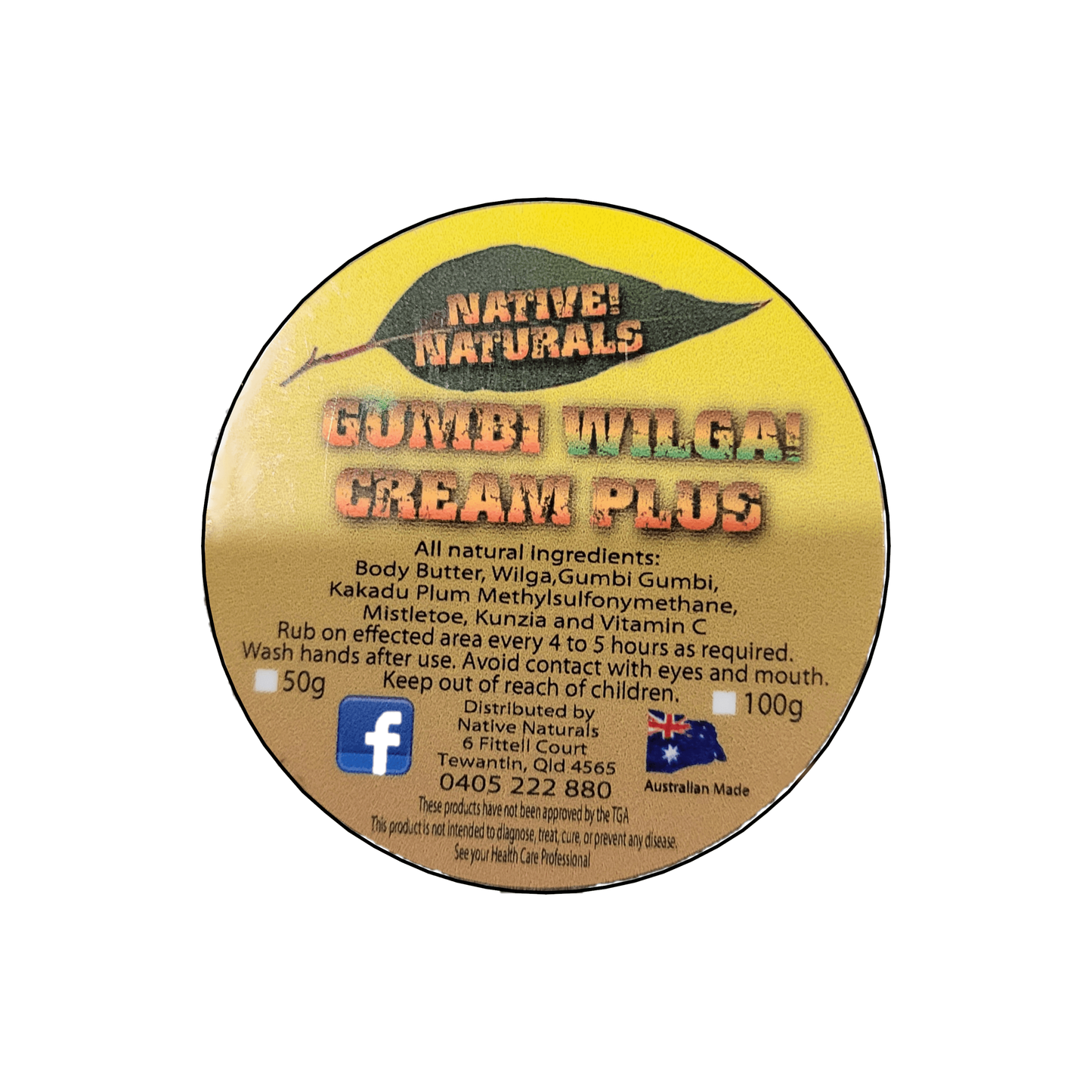 Gumbi Wilga Cream Plus 50g (Native Naturals) - Anjelstore