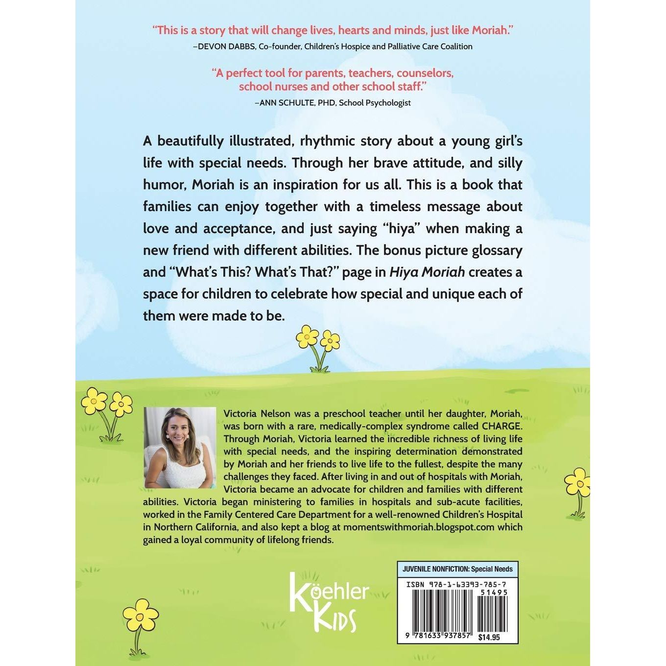 Hiya Moriah - Nonfiction Children Special Needs Paperback Book - Anjelstore