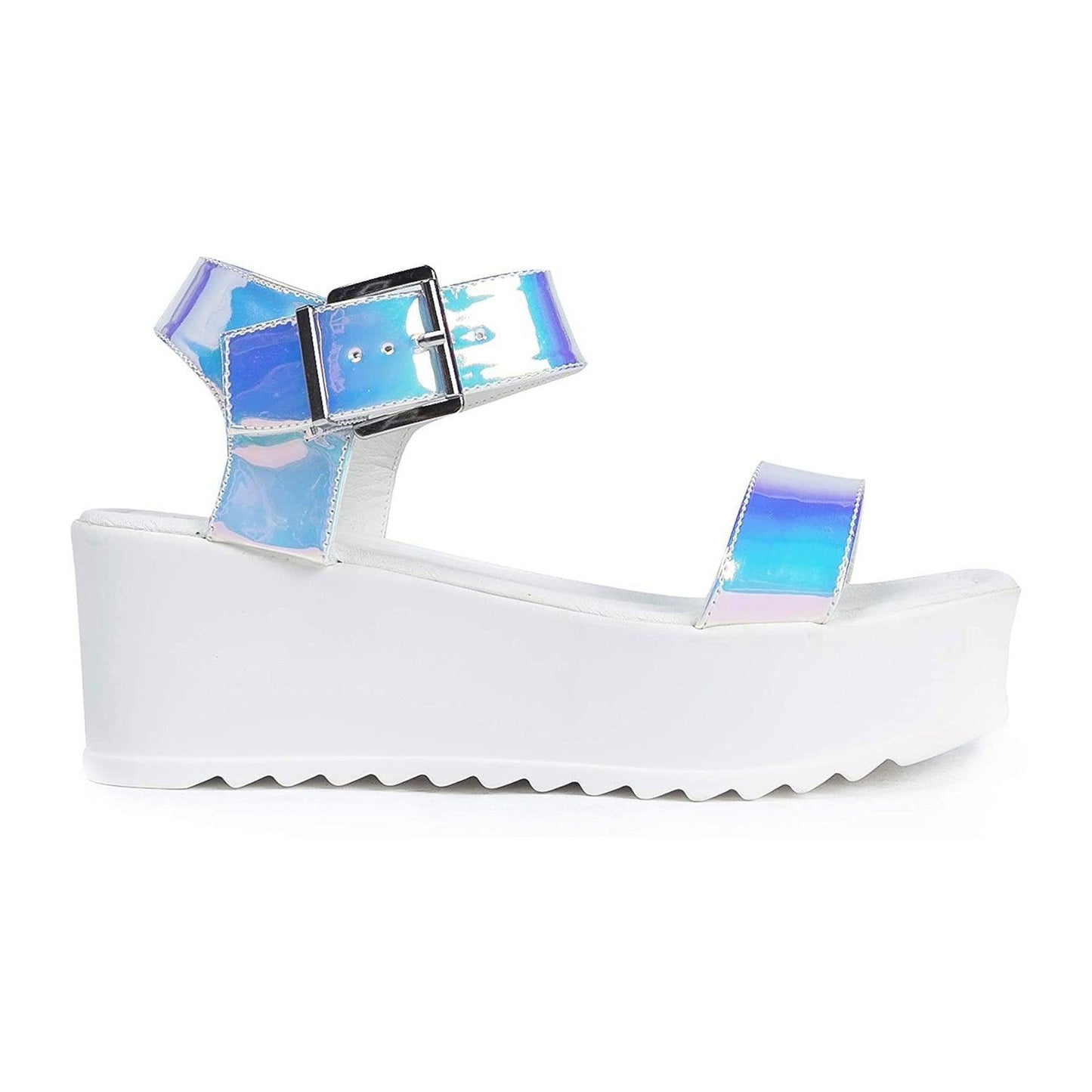 Holographic Platform Surf Buckle Sandal's - Anjelstore