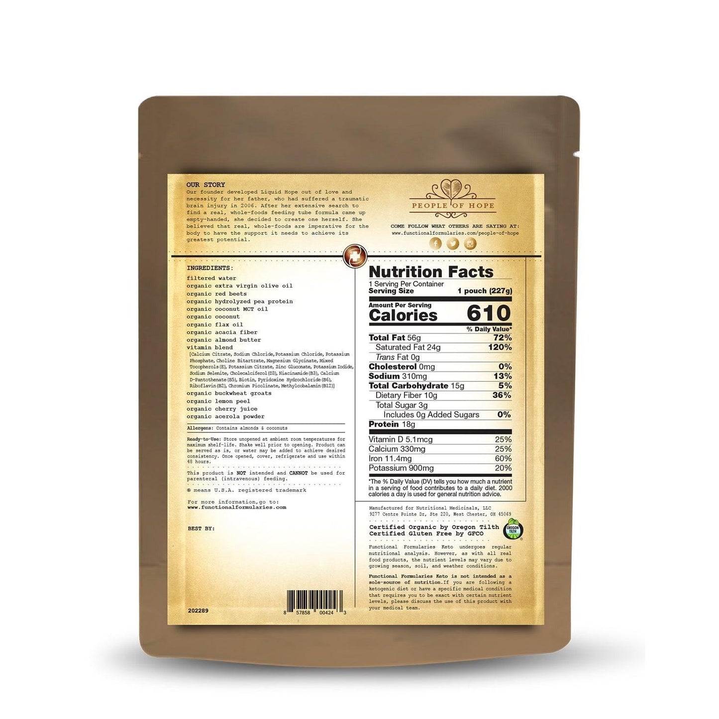 Keto Peptide Organic Real Food Enteral Nutrition (227g) - Anjelstore