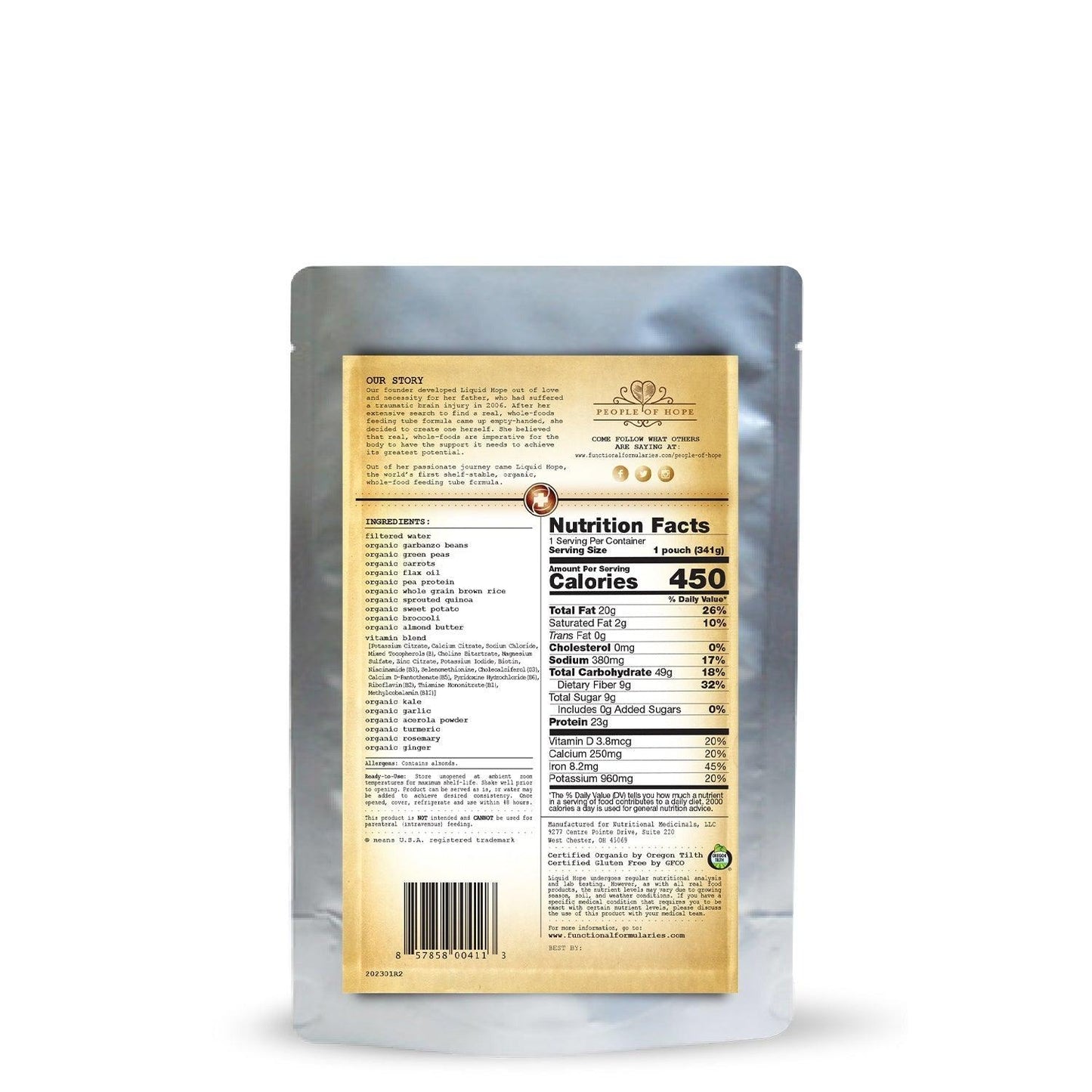 Liquid Hope Original Organic Enteral Nutrition 341g - Anjelstore