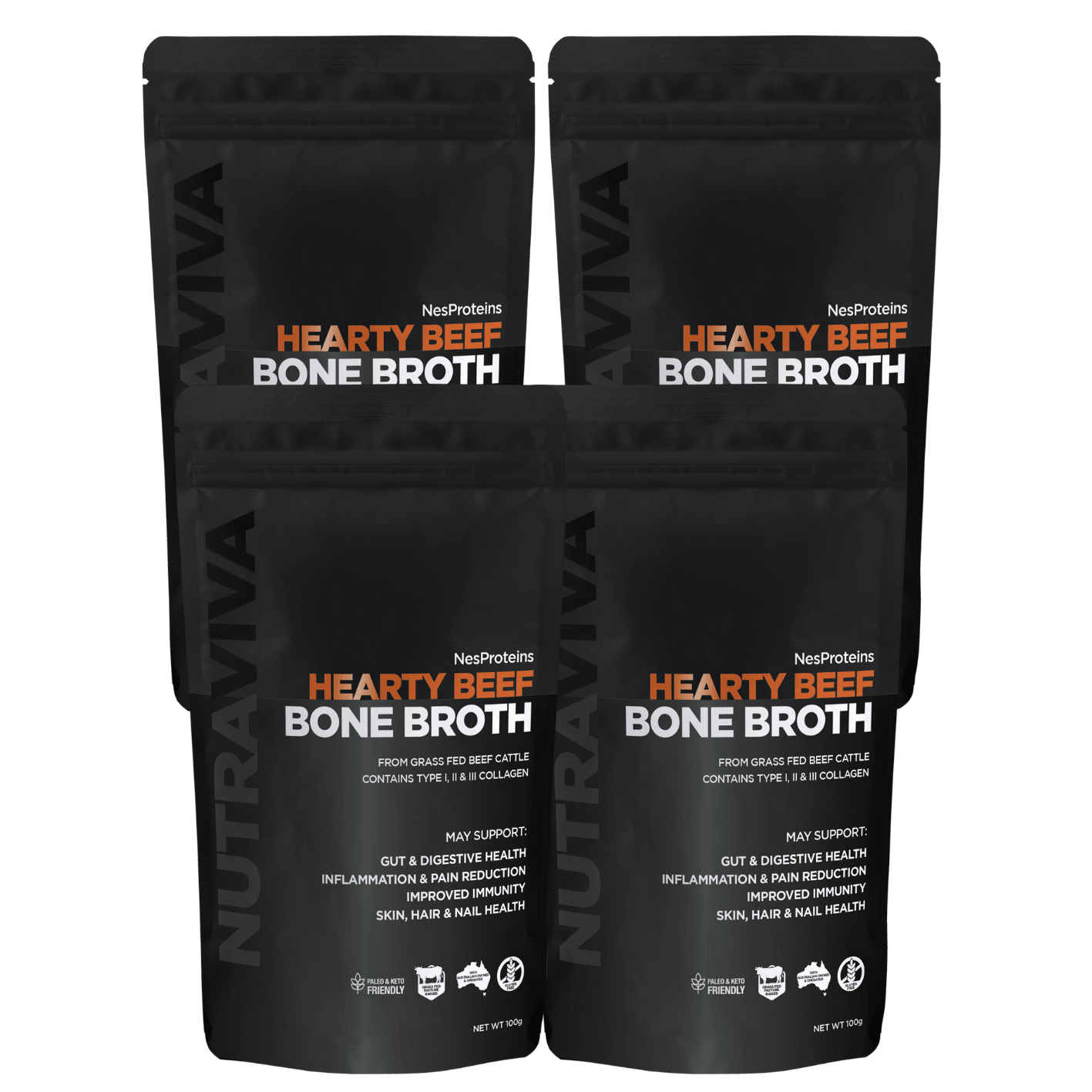 Nutraviva Australian Beef Bone Broth Powder 100g - Anjelstore