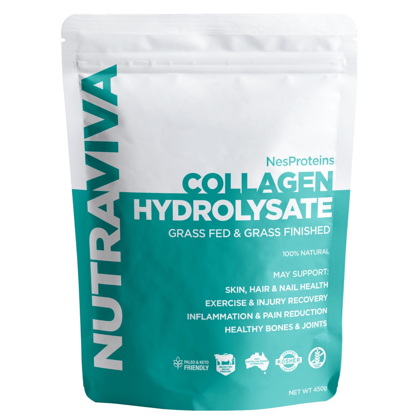 Nutraviva Certified Grass Fed Collagen Hydrolysate 450g - Anjelstore