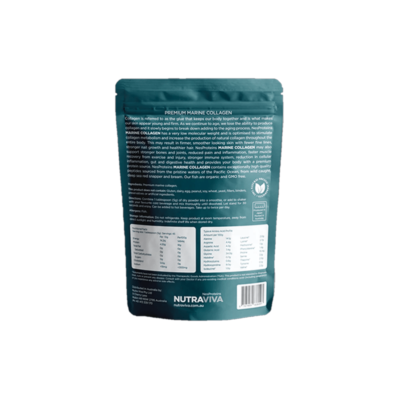 Nutraviva Premium Natural Marine Collagen Powder 280g - Anjelstore
