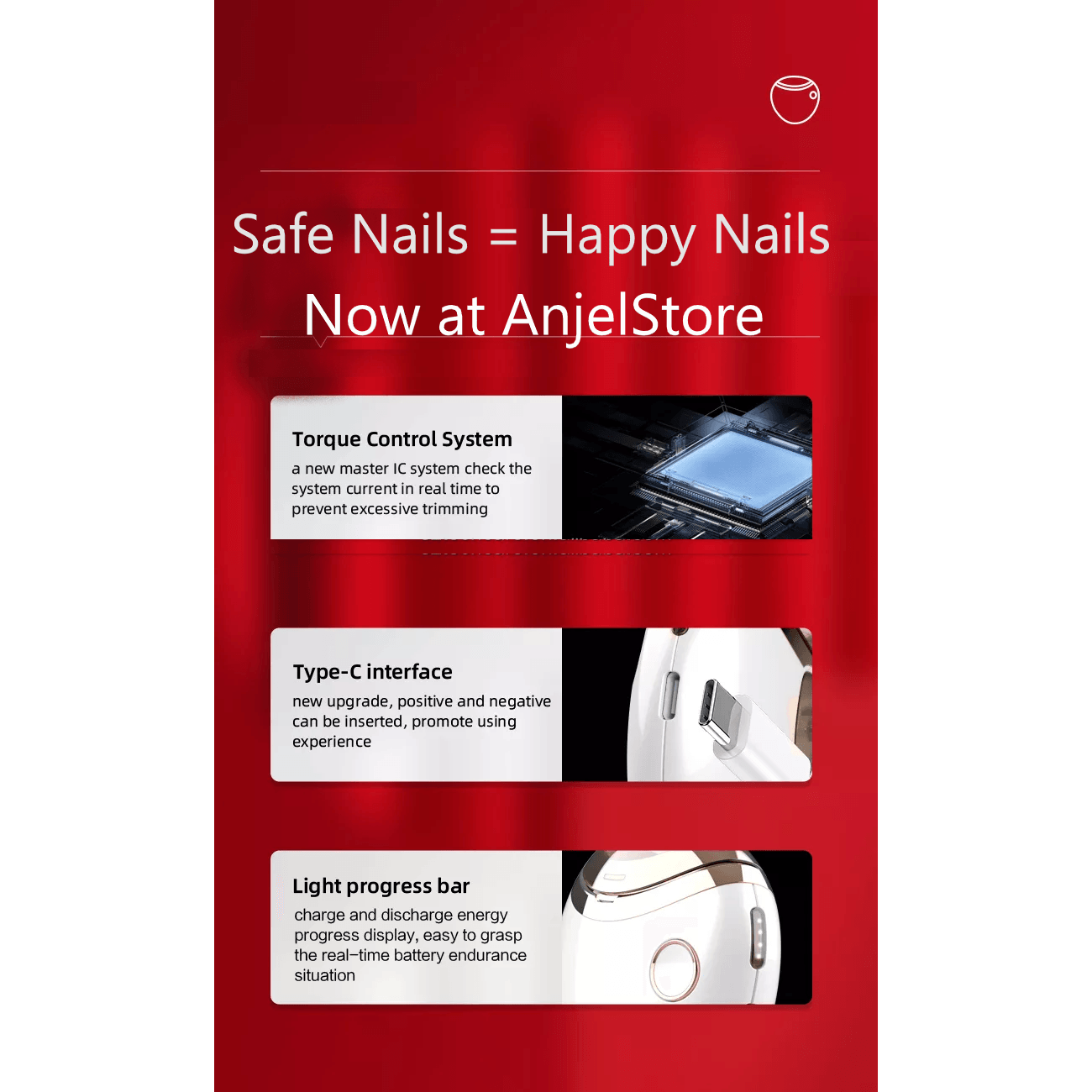 Portable Powered Safety Nail Trimmer - Suitable for all ages. (Disability Approved) - Anjelstore