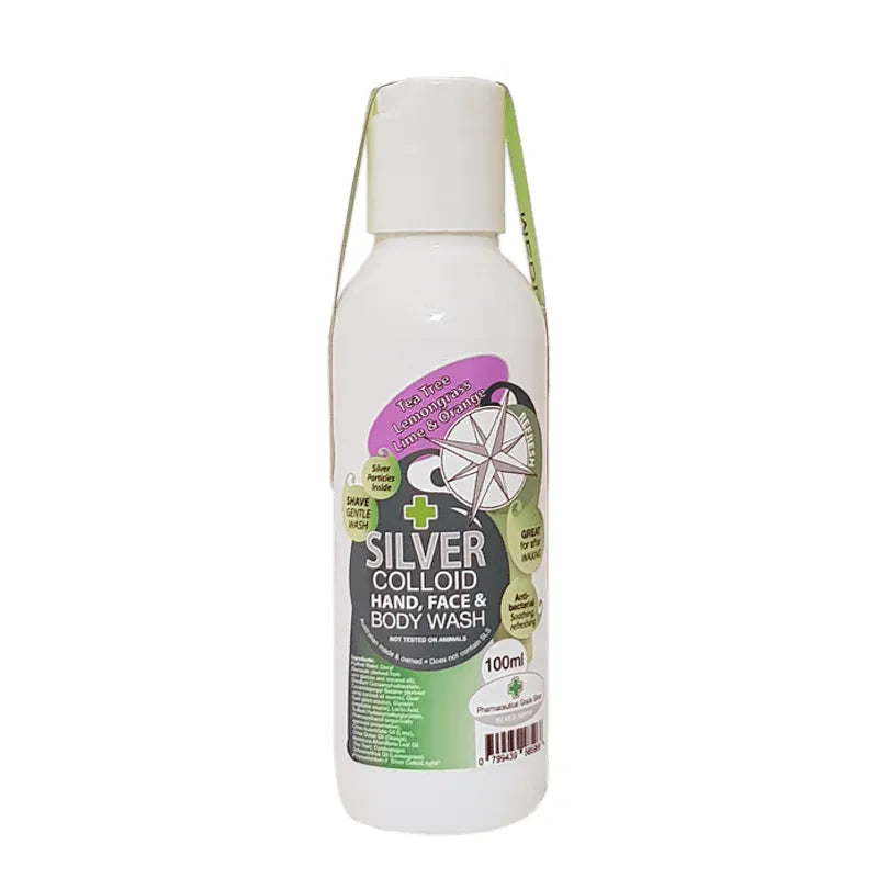 Silver Colloid with Tea Tree, Lemongrass, Lime, Orange Essential Oil - Face and Body Wash - Anjelstore