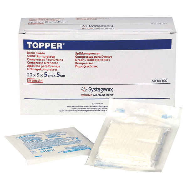 Topper Sterile Split Drain Swabs 5cm x 5cm (5 piece per individual pack) - Anjelstore