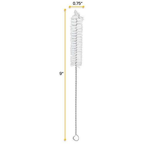 Tube Feeding Set Cleaning Brush with Fan-Shaped Ends, 9" - Twisted Stainless Steel Wire Handle - Anjelstore