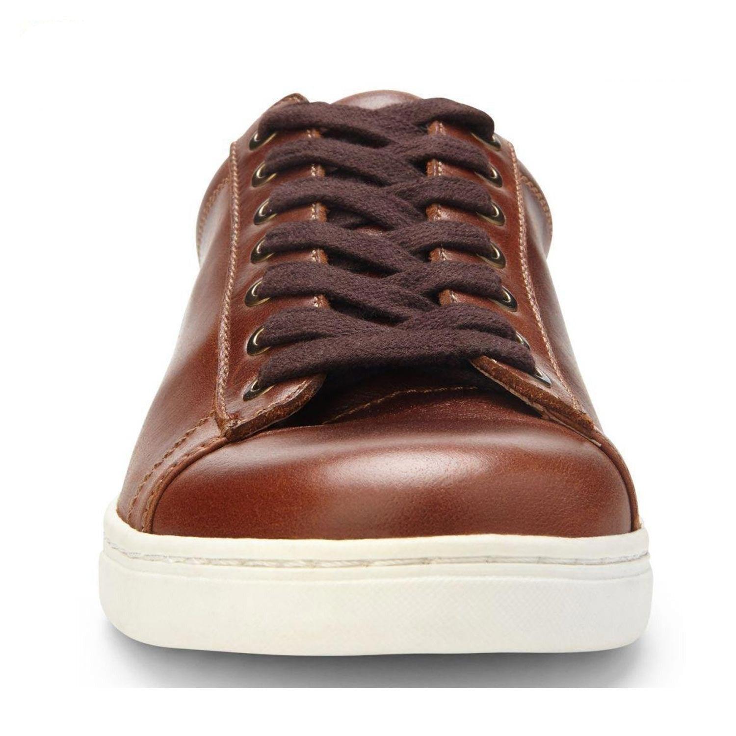 Vionic Mens Baldwin Lace-up Leather Sneaker Black & Brown - Anjelstore