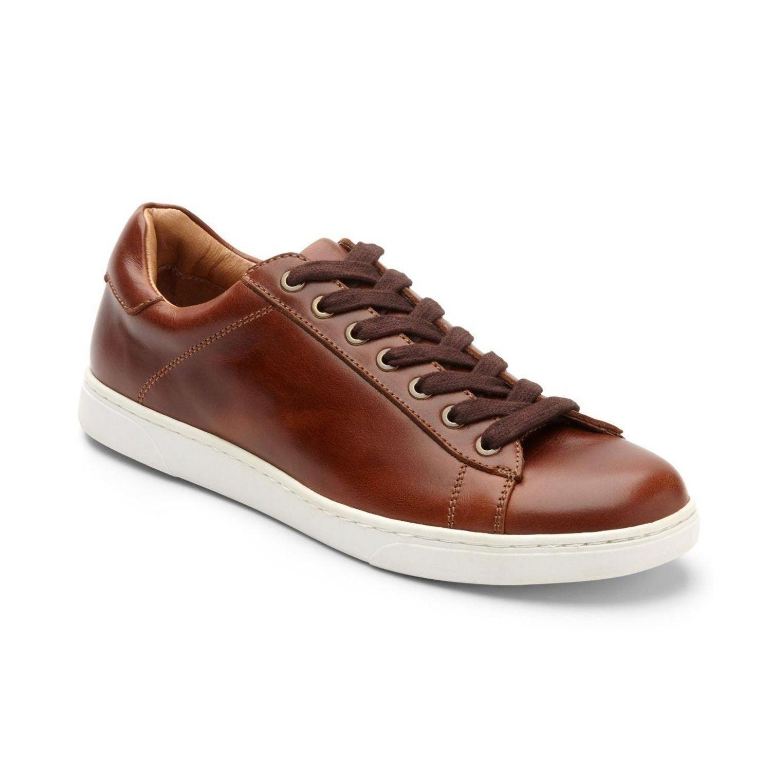 Vionic Mens Baldwin Lace-up Leather Sneaker Black & Brown - Anjelstore