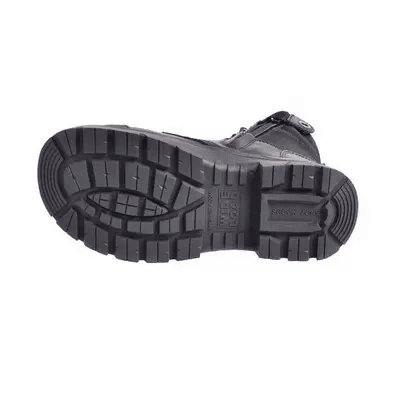 Wide Load 890BZ - 8 Inch Black Steel Toe Zip/ Lace Up Boot - Anjelstore