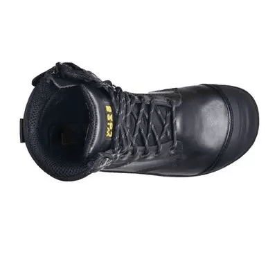Wide Load 890BZ - 8 Inch Black Steel Toe Zip/ Lace Up Boot - Anjelstore