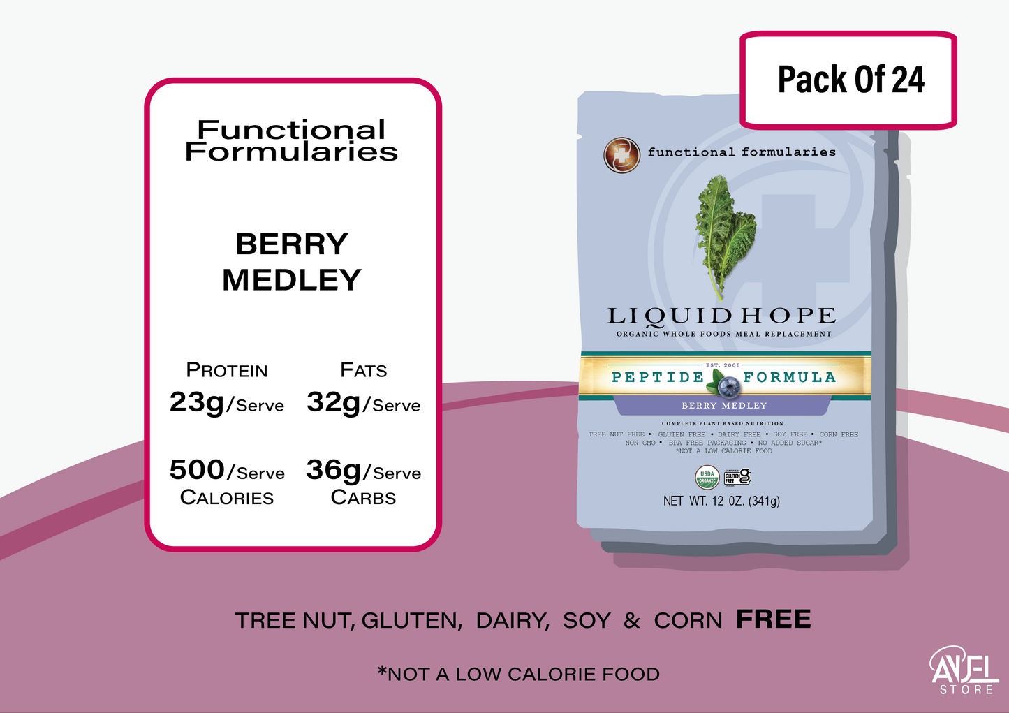 Liquid Hope Peptide Berry Organic Enteral Nutrition 341g