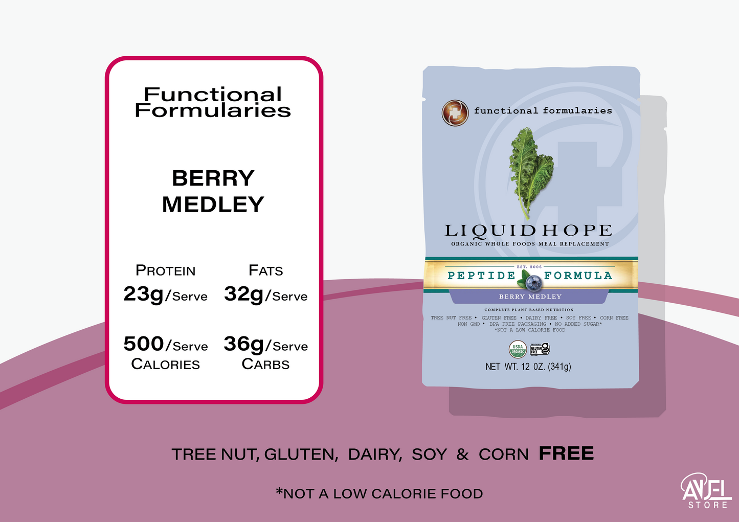 Liquid Hope Peptide Berry Organic Enteral Nutrition 341g