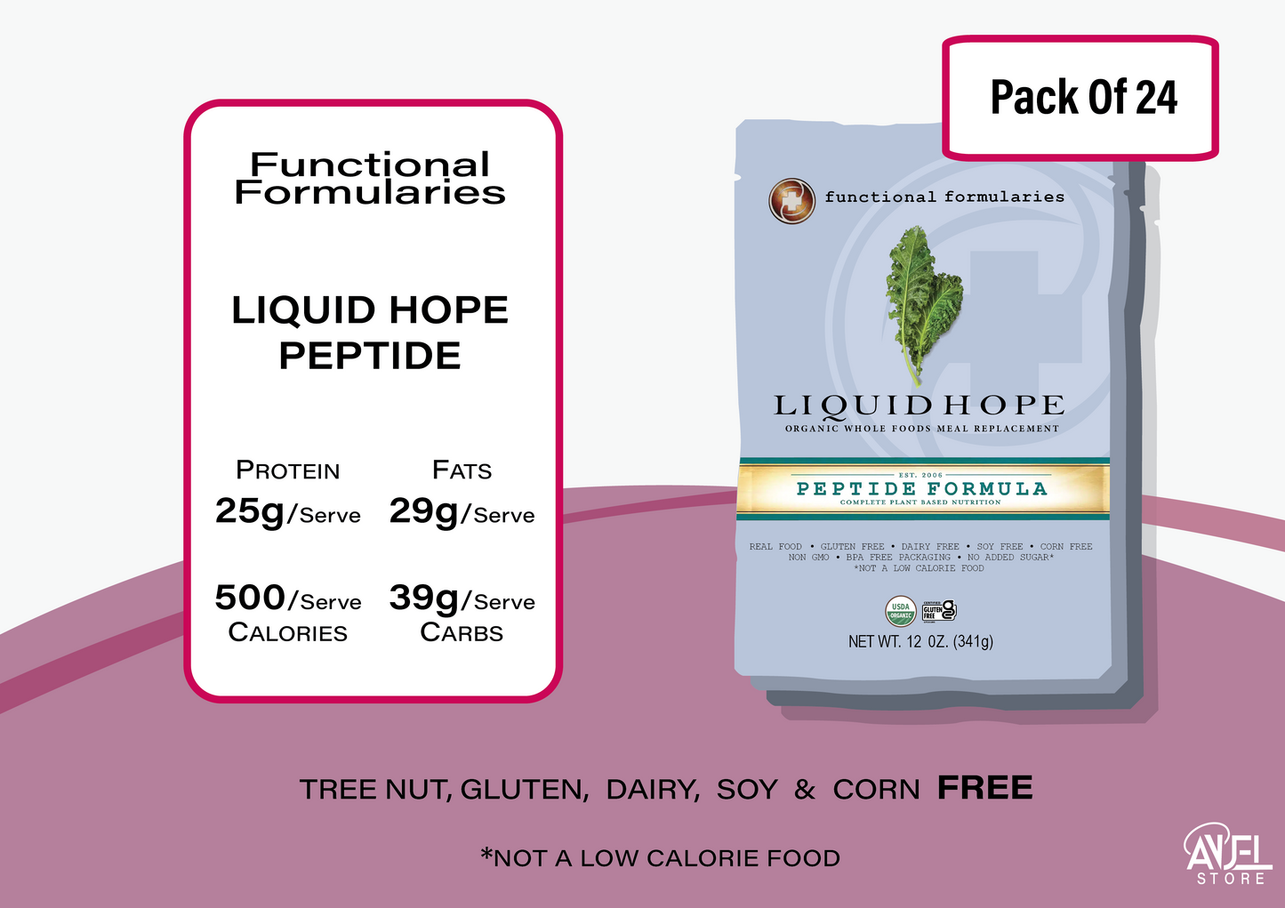 Liquid Hope Peptide Adult Organic Enteral Nutrition 341g