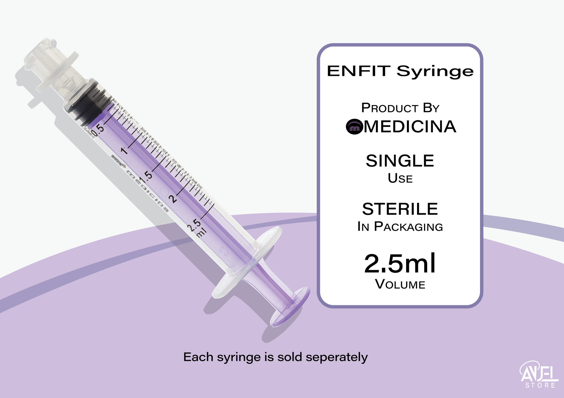 ENFIT syringe with Medicina branding on a white background
