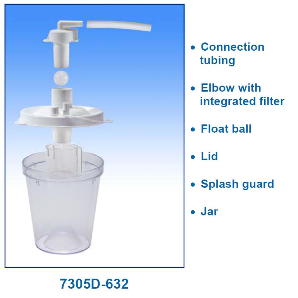 DEVILBISS COLLECTION KIT - 800ML SUCTION JAR LID SHORT TUBING AND FILTER - Anjelstore 