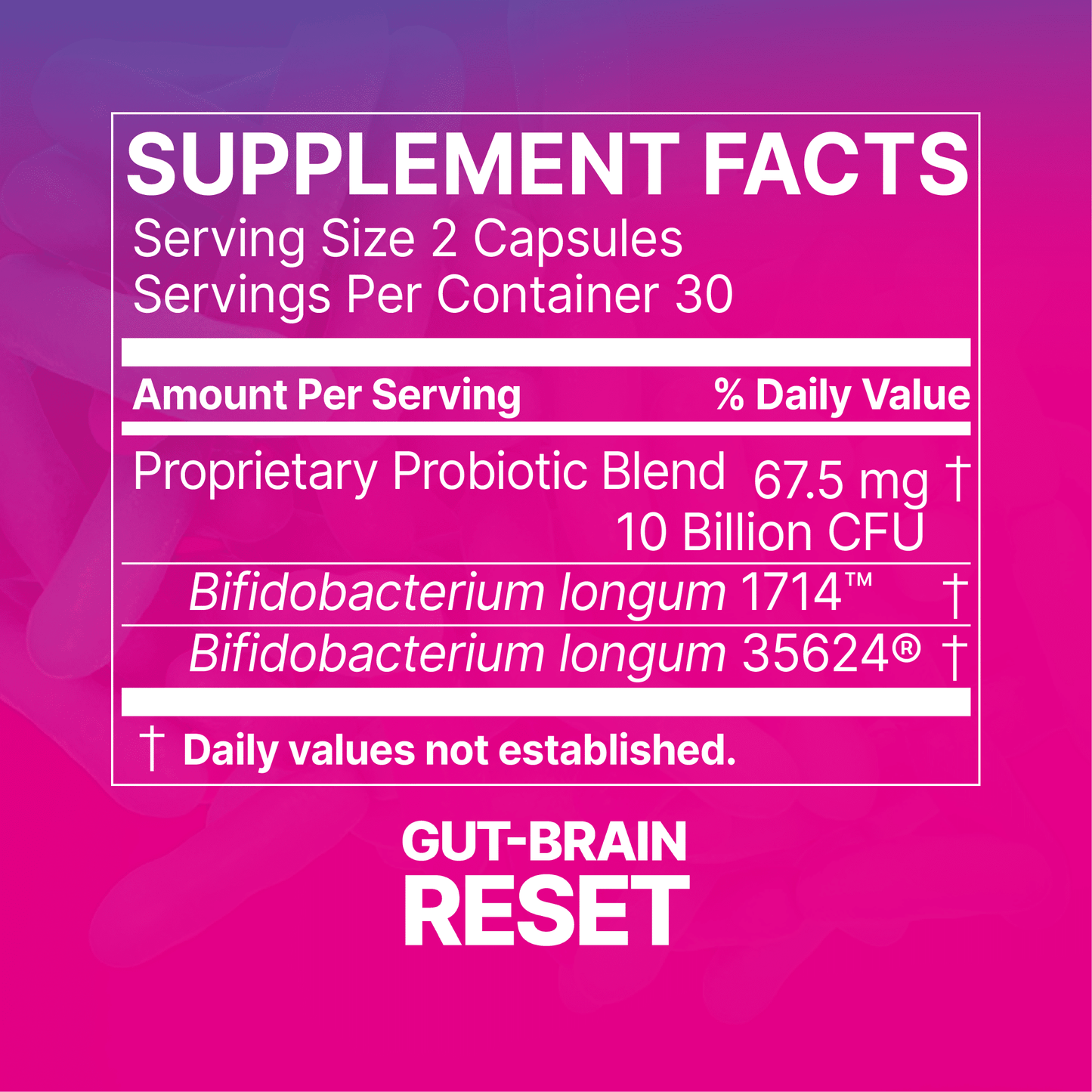 Gut‑Brain Reset (Psychobiotic / Probiotic Supplement) 60 caps