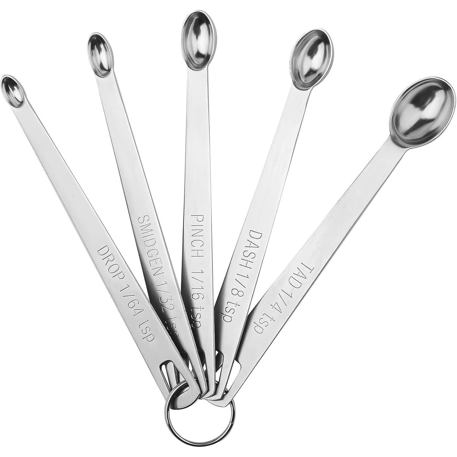 Mini Stainless Steel Teaspoon Measuring Spoon Set (1/4, 1/8, 1/16, 1/32, 1/64) - Anjelstore 