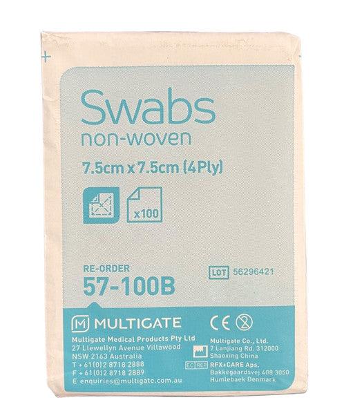 Multigate Swabs non-woven Gauze 7.5cm x 7.5cm 4 ply. 100 piece - Anjelstore 