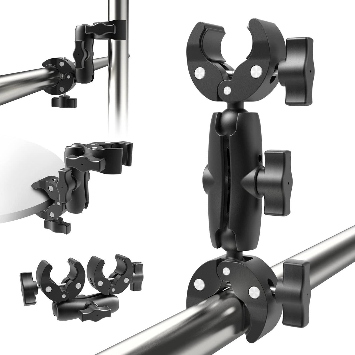 Pole Double Mount Clamp Bracket for IV Pole, AAC device, iPad device holder etc. - Anjelstore 