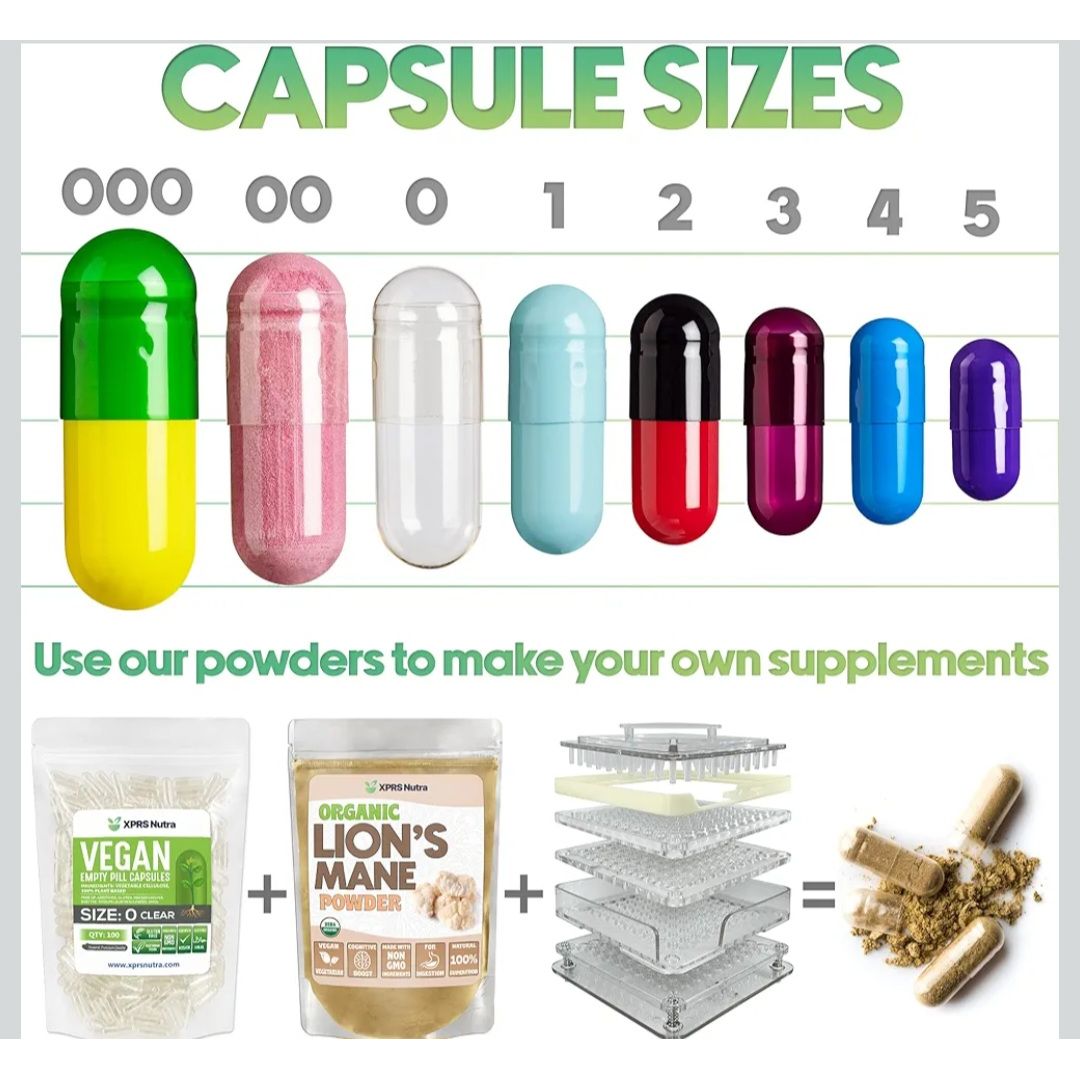 Size 00 Purple Carrot Empty Vegan Capsules – 100 Pack