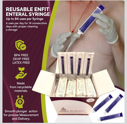 Vesco Multifil™ Reusable ENFit Tip Reusable Syringe with Cap, 10ml and 60ml