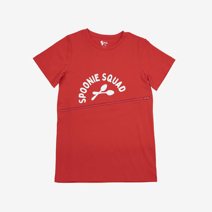 Spoonie threads Red G-tube Zip Shirt Access Tee Size 14