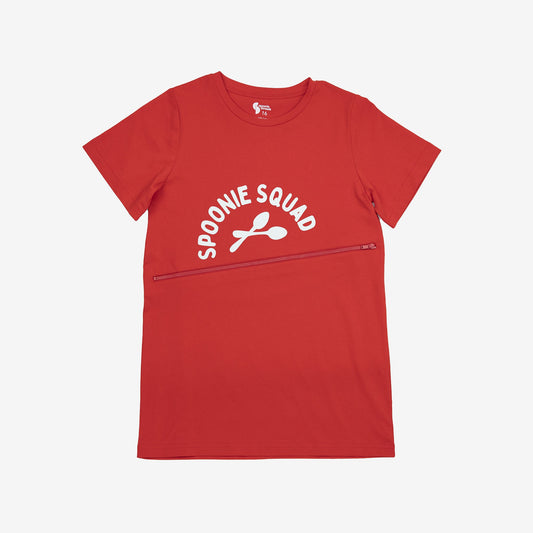 Spoonie threads Red G-tube Zip Shirt Access Tee Size 14