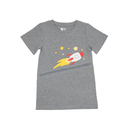 Grey Spaceship G-Tube Zip Shirt Access Tee Size 10