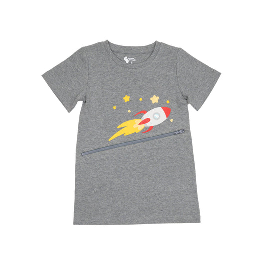 Grey Spaceship G-Tube Zip Shirt Access Tee Size 10