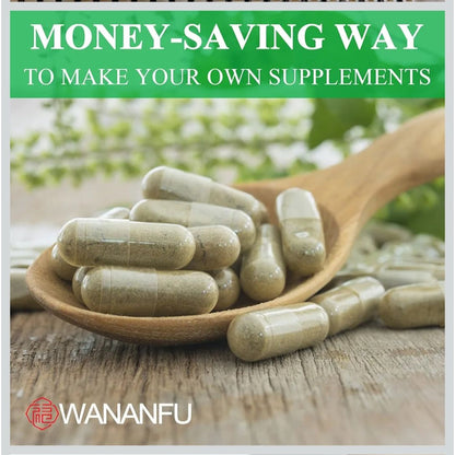 WANANFU Size 000 Empty Vegetarian Capsules (1000 Pack) with Micro Spoon