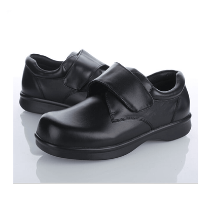 Black Leather Medical Grade Diabetic Footwear - Anjelstore 