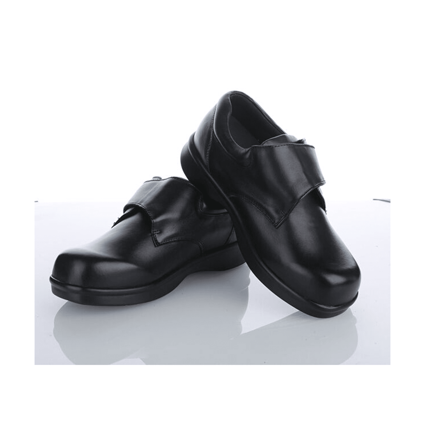 Black Leather Medical Grade Diabetic Footwear - Anjelstore 