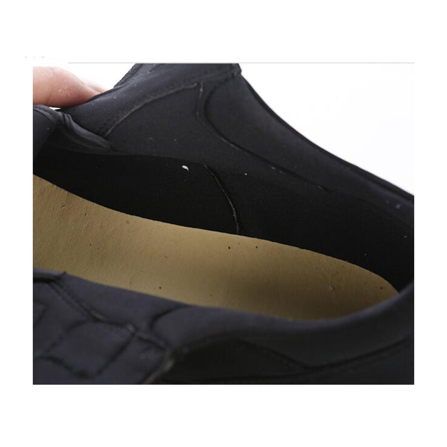 Black Leather / Neoprene Medical Grade Diabetic Footwear - Anjelstore 