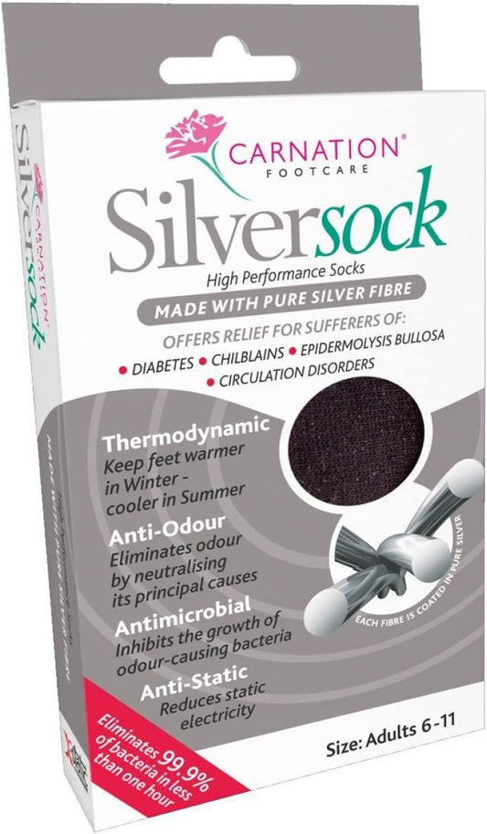 Carnation Footcare Silver Anti-Bacterial & Thermodynamic High Performance Socks - Anjelstore 