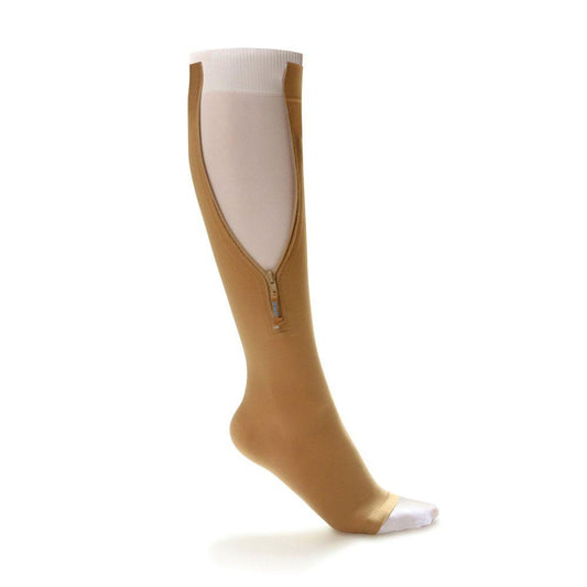 Dr. Comfort Ulcer Kit - Khaki. Open Toe Compression with Zip - Anjelstore 