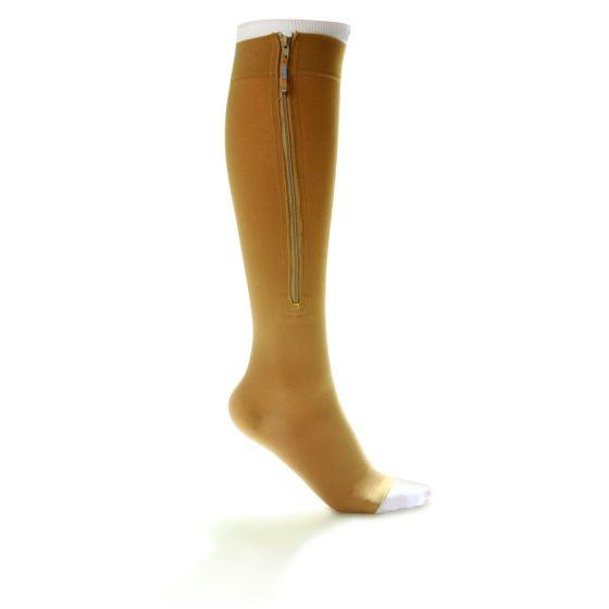 Dr. Comfort Ulcer Kit - Khaki. Open Toe Compression with Zip - Anjelstore 
