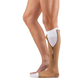 Dr. Comfort Ulcer Kit - Khaki. Open Toe Compression with Zip - Anjelstore 